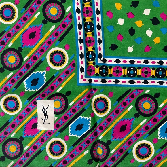 YVES SAINT LAURENT YSL 100% Silk Scarf - Picture 2 of 4